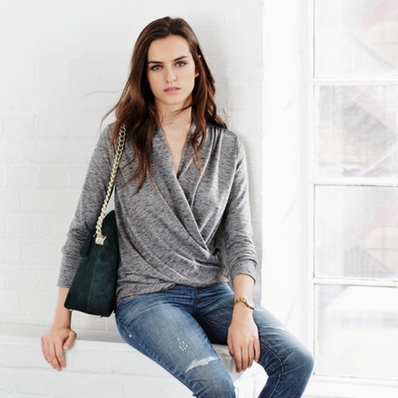 Karen Millen Tops - Karren Millen Melange Jersey Stretch Wrap Top